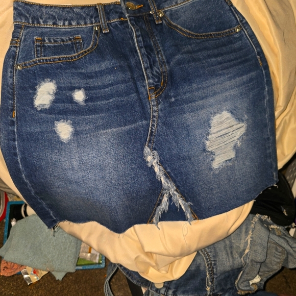 Forever 21 Blue Denim Skirt - Picture 1 of 5